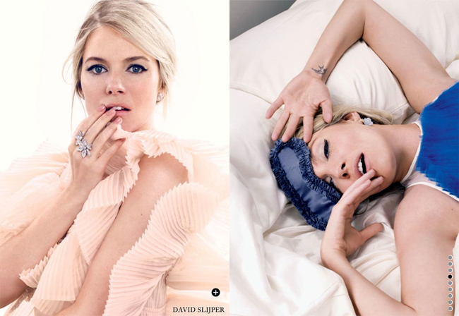 Sienna Miller lại là gương mặt trang bìa yêu thích của tạp chí Harper’s Bazaar số ấn hành tháng 1/2013